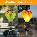 Starsoul Hot Air Balloon Solar Lantern Tie-Dye Style Glass Outdoor Solar Hot Air Balloon Lantern with Flame Light Waterproof Hanging Solar Lantern for Garden Yard Patio Decor by GreenHaven Gardens