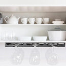 Wine Glass Rack - Under Cabinet Stemware Wine Glass Holder Glasses Storage Hanger Metal Hanging Organizer for Bar Kitchen 3 Rows Black by CozyNest Decor
