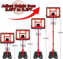 Kids Basketball Hoop Adjustable Height 3.5FT-6.2FT, Indoor Outdoor Toddler Basketball Hoop with LED Scoreboard, Boys Basketball Toy for 3 4 5 6 7 8 Years Gift, Portable Basketball Goals Sport Game by TinyTreasures Baby Boutique