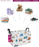 Rectangular Storage Basket Fabric Organizer Bin for Toys,Books,Clothes,Gifts,Pets-Perfect for Home,Office,Nursery,Dorm,Shelf(Rec-Vehicles) by TinyTreasures Baby Boutique