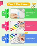 TECJOE Paint with Water Coloring Books for Toddlers, Dinosaur Series Watercolor Set with 3 Brushes, Mess Free Painting Activity for Kids Ages 4 5 6 7 8, Christmas Gifts Arts & Crafts Toy by TinyTreasures Baby Boutique