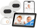 Simsky Split Screen Video Baby Monitor with 2 Cameras, Dual 4MP Cameras with 6X Zoom, 7" UHD Touch Screen Portable Audio Baby Monitor, App Remote Access, 5200mAh Battery, 32GB Local Storage by TinyTreasures Baby Boutique