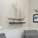 Joel's Antiques - 48 Inch Wooden Floating Shelves for Wall - 48x8x2 Inches - Made of Natural Wood - Long Heavy Duty Wall Shelves - Made in USA - Perfect for Living Room, Kitchen - Black by CozyNest Decor