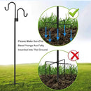 Double Shepherds Hooks For Outdoor 76 Inch, Heavy Duty Metal Bird Feeder Pole Stand With 5 Base Prongs, 28.5 To 76 Inch Adjustable Garden Holder For Hanging Plant, Wind Chimes, Wedding Garden Etc by GreenHaven Gardens