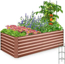 Quictent Galvanized Raised Garden Bed Metal Planter Box Bottomless for Backyard Outdoor, Include 1 pc Tomato Cage, Terracotta, 6x3x2 Ft by GreenHaven Gardens