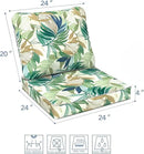 LVTXIII Outdoor Deep Seat Cushion Patio Seat and Back Cushion Set Seasonal Chair Cushion for Dining Arm Chairs, Wicker Chairs and Garden Furniture Decoration, 24"x24"x4", Lush Leaf Green by GreenHaven Gardens