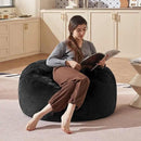 Bean Bag Chair 3Ft, Memory Foam Filled, Large Beanbag Chairs for Adults and Teens, Soft Sofa with Removable Flannel Cover, Round Couch for Living Room Bedroom College Dorm (Black, 3FT-36×36"×24") by CozyNest Decor