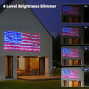 Solar American US Flag Lights [Solar & USB 2 Power Way], 420 LEDs Waterproof USA Net Lights, 6.75 FT x 3.53 for Garden, 4th of July, Independence Day Decoration by GreenHaven Gardens