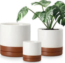 vancasso Ceramic Pots for Plants, Plant Pots for Indoor Plants, 6.25+8.25+10.25 Inch Ceramic Planters, Flower Pots with Drainage Holes, Planters Pot for Indoor House Plant, Set of 3, Khaki by CozyNest Decor