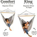 LA SIESTA® - Large Comfort Domingo Hammock Swing Chair - Weather & Tear Resistant Hanging Hammock Chair - Indoor Outdoor Hammock Chair Swing - Patio Porch Bedroom Hanging Chair - Max 285 Lbs, Almond by GreenHaven Gardens