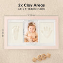 Baby Hand and Footprint Kit - Clay Handprint Keepsake Frame, Newborn Nursery Picture Frame, Personalized New Mom Gifts for Baby Shower & Registry (Petal Pink) by TinyTreasures Baby Boutique