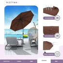 Midtown Umbrellas Sunbrella Umbrella 9 Feet Outdoor Umbrella With Sunbrella Bay Brown Acrylic Fabric - Auto-Tilt Aluminum Frame Patio Umbrella For Backyard, Deck, Garden, Pool - Black Pole by GreenHaven Gardens