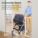 Cumbor 2 Pack 29.7-54.2" Baby Gate for Stairs, Mom's Choice Awards Winner-Auto Close Dog Gate for Doorways, Easy Install Pressure Mounted Pet Gate Indoor, Wide Safety Gate for Dog, White by TinyTreasures Baby Boutique