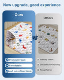 Odorless Premium Foam Baby Play Mat 75" x 59", Soft Microfiber Fabric Crawling Mat for Floor- Comfortable and Hypoallergenic, Non-Slip Cushioned Floor Playpen mat for Infants,Babies,Toddlers by TinyTreasures Baby Boutique