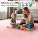 Baby Play Mat for Floor,1.3" Thick Elasti-Foam 50"×50" Playpen Mat for Tummy Time,Water Repellent Soft Coral Velvet for Toddler,Infant,Kids,Non-Slip Backing Safe for Crawling(Pink) by TinyTreasures Baby Boutique