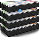 Budding Joy 90L Under Bed Storage Containers, Closet Organizers and Storage Bins, Foldable Underbed Storage Bags for Blankets, Towels, Comforter, Sweaters, Pillows, Linen Sheets, Wrapping Paper，Black by CozyNest Decor