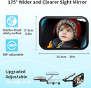 Baby Car Mirror Rear Facing, Safety Adjustable Car Seat Mirror for Baby Extendable Camera Monitor with Hook Clip Design Clear View ShatterProof + 2 Baby on Board Stickers,2 Seat Headrest Hook by TinyTreasures Baby Boutique
