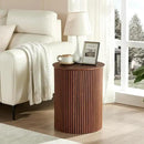 AVZEAR Fluted Round Side Table Small Mid Century End Table, 17.7" Fluted Nightstands Modern Circle Bedside Tables, Wood Night Stand for Small Spaces, Living Room, Bedroom (Rustic Walnut) by CozyNest Decor