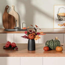 Autumn Artificial Potted Plant Decorations, Maple Leaves, Pinecones, Pumpkins with Black Ceramic Vase for Home,Thankgiving Table Decoration by CozyNest Decor
