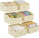 Lifewit Storage Baskets for Shelves, 6 Packs Non-woven Fabric Trapezoid Closet Organizer Bins with Handles, Foldable Clothing Containers Box for Clothes, Toy, Towel, Book, DVD, Hats, Small-Beige by TinyTreasures Baby Boutique