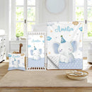 Custom Crib Bedding Set - Elephant Design Personalized Name Baby Nursery Bed 3 Pcs Set - Chic Soft Blanket with Dotted Backing, Sheet, Pillowcase for Newborn Girls Boys Gifts Color18 by TinyTreasures Baby Boutique