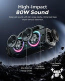 Speakers, 80w (Peak) Portable Wireless Speaker with Lights, Stereo Loud Sound, IP67 Waterproof, Deep Bass Outdoor Speakers Bluetooth 5.0 Dual Pairing for Home Party Beach Camping, Gifts by TinyTreasures Baby Boutique