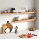 Floating Shelves for Wall, USA-Sourced Oak Wood 24 Inch Wall Shelves Set of 2, Natural Wooden Wall Mounted Picture Ledge Shelf, Nursery Book Storage Shelf Kids Bookshelf, Display Shelf for Bathroom by CozyNest Decor