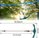 Swing Spins Set: 360° Handle Twist-Spin Flips Toy - Slackline Attachments Activate Play Powers - Accessories for Kids' Playground and Backyard Fun, Green by TinyTreasures Baby Boutique
