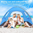 NXONE Beach Tent Sun Shade Shelter for 3/4/6 Person Person with UV Protection, Extended Floor, 3 Mesh Roll Up Windows & 8.0/8.5mm Fiberglass Rods丨Carry Bag Included by TinyTreasures Baby Boutique