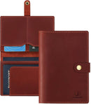 Jack&Chris Genuine Leather Passport Holder For Travel, RFID Blocking Handmade Passport Holder with Card Case Organized & Safe, Quality Travel Essentials for Women and Men for Gifting, Red by TinyTreasures Baby Boutique