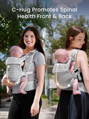 GROWNSY Baby Carrier Newborn to Toddler, Breathable Mesh Carrier(7-44lbs) with One-Click Sliding Clasp, Head Support, Ergonomic Design and Hands-Free Comfort, Silver Gray by TinyTreasures Baby Boutique