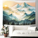 Delur Mountain Tapestry Boho Misty Sunset Forest Tree Tapestry Wall Hanging Sunrise Nature Landscape Psychedelic Headboard for Bedroom Living Room Home Decor (59.1" x 78.7") by CozyNest Decor