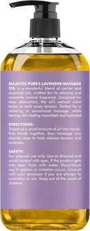 MAJESTIC PURE Lavender Massage Oil for Massage Therapy - Refreshing, and Relaxing - Natural Oils with Lavender Essential Oil - for All Skin Types - Men and Women - 8 fl oz by CozyNest Decor