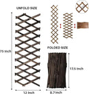 4 PCS Expandable Garden Trellis, 12" x 75" Wooden Lattice Fence Wall Panel Stretchable Decorative Fences Lattice Trellis for Climbing Plants Outdoor Ivy Vine Rose Clematis Garden Patio Room Decor (4) by GreenHaven Gardens