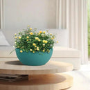10 inch Hanging Planters for Outdoor Indoor Plants with Drainage Holes and Chain, 2 Pack Round Hanging Flower Pots for Garden Home Porch Decor, Blue Green by CozyNest Decor