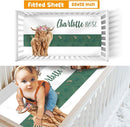 Custom Crib Bedding Set - Highland Cow Design Personalized Name Baby Nursery Bed 3 Pcs Set - Chic Soft Blanket with Dotted Backing, Sheet, Pillowcase for Newborn Girls Boys Gifts Color04 by TinyTreasures Baby Boutique