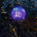 VCUTEKA Solar Lights Outdoor Garden Decor Mosaic Solar Garden Lights Waterproof Glass Ball LED Pathway Stake Light for Landscape Lawn Patio Yard Decoration Purple 6 inch by GreenHaven Gardens