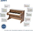 ZIPPY Kids Piano Keyboard, 25 Keys Digital Piano for Kids, Mini Music Educational Instrument Toy, Wood Toy for Toddlers Girls Boys (Walnut) by TinyTreasures Baby Boutique