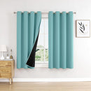 ChrisDowa 100% Blackout Curtains 63 inch Long for Bedroom with Black Liner, 2 Thick Layers Total Blackout Thermal Insulated Grommet Window Curtains 2 Panels Set (Aqua, 52 x 63 Inch) by TinyTreasures Baby Boutique