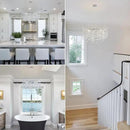 Modern Round Crystal Chandeliers, 30" Crystal Chandeliers for Dining Room,Silver Tree Branches Chandelier, for Living Room,High Ceiling,Foyer,Entryway,Kitchen Island by CozyNest Decor