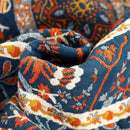 Boho Muslin Blanket for Adults 4-Layer Gauze Twin Size Soft Cozy 100% Cotton Summer Cooling Blanket Wheel Floral Decor for Sofa Bed Coverlet Both Sides (A Luck Wheel, Twin 60 x 80 in) by CozyNest Decor