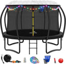 Trampoline 8FT 10FT 12FT 14FT 16FT, Recreational Trampolines with Enclosure Net and Ladder, Outdoor Anti-Rust Trampolines for Kids and Adults, ASTM Approved by TinyTreasures Baby Boutique
