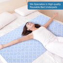 OUTCREATOR® Washable Bed Pads 34" x 56" (Pack of 2), Incontinence Mattress Protector, Anti-Slip Waterproof Underpads for Adults Kids Elderly Pets, Absorbency & Reusable Bedwetting Pads (Blue) by TinyTreasures Baby Boutique