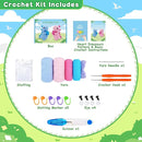 Heart Dinosaurs Crochet Kit for Beginners - 2PCS Blue and Pink Dinosaurs Crochet Kit with Step-by-Step Video Tutorials, Dinosaur Crochet Starter Kit for Adult Kid, Crochet Stuffed Animal Knitting Kit by TinyTreasures Baby Boutique