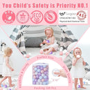 GOGOSO Ball Pits Balls for Toddlers Pack of 50 100 200 Plastics Shape Ball Non-Phthalate Non-BPA Non-Toxic 2.2-Inch Crush Proof Play Balls by TinyTreasures Baby Boutique