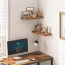 HOOBRO Floating Shelves for Wall, Wall Mounted Shelf Set of 2, 15.7" Hanging Shelf with Invisible Brackets, for Wall in Bathroom, Bedroom, Toilet, Kitchen, Living Room, Office, Rustic Brown BF40BJ01 by CozyNest Decor