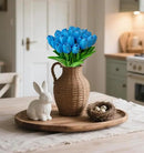 Fake Flowers Tulips Artificial PU Flower 15 Stems Real Touch Faux Tulips Flowers Mother's Day Easter Valentine’S Day Gifts in Home Kitchen Wedding Dining Table Decorations by CozyNest Decor