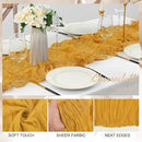 12 Pack Mustard 10FT Cheesecloth Table Runner Rustic Gauze Fabric Cheese Cloth Table Runner for Wedding Bridal Baby Shower Table Decor Boho Sheer Birthday Party Table Decorations 20 x 120 Inch Long by CozyNest Decor