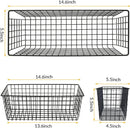 2 Sets Extra Large Hanging Wall Basket, Black Metal Wire Baskets with Steel Hooks for Organizing, WallmountedFruit Vegetable Toy Snack Storage, Home Kitchen Bathroom Laundry Pantry Organizer by GreenHaven Gardens