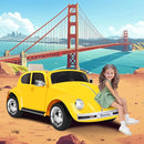 12V Kids Electric Car, Power Wheels with Remote Control, Ride on Car Toys with LED Light, 3 Speeds, Music, Yellow by TinyTreasures Baby Boutique